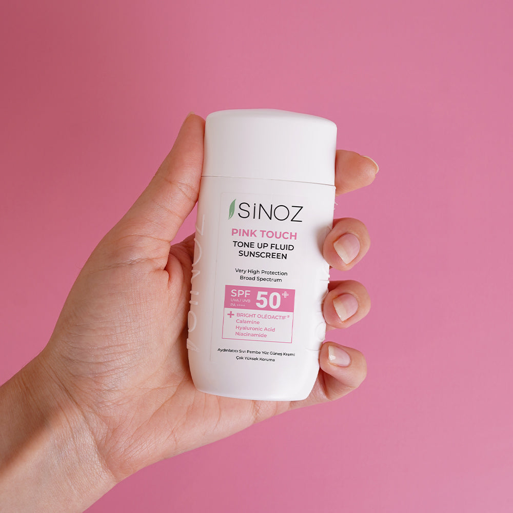Sinoz Pink Touchhelling Flüssiges Sonnenschutz SPF50+P ++++ (50 ml)