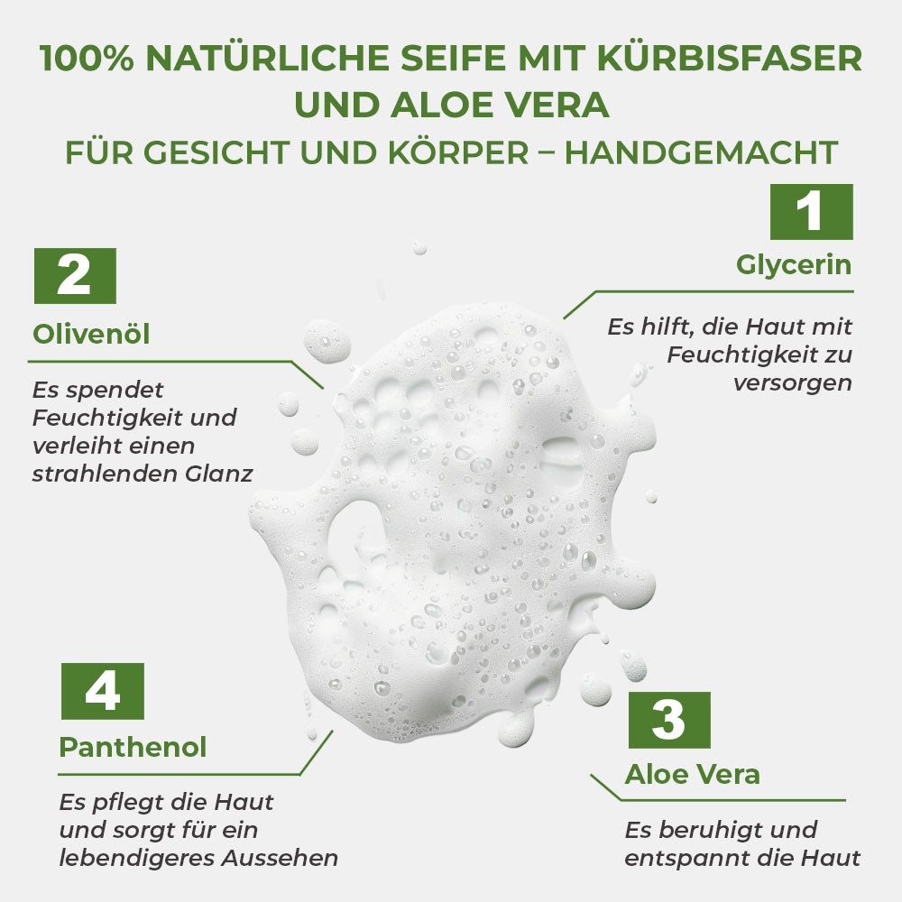 Pür Doğal 100% Natural Luffa Fiber Soap with Aloe Vera 130gr